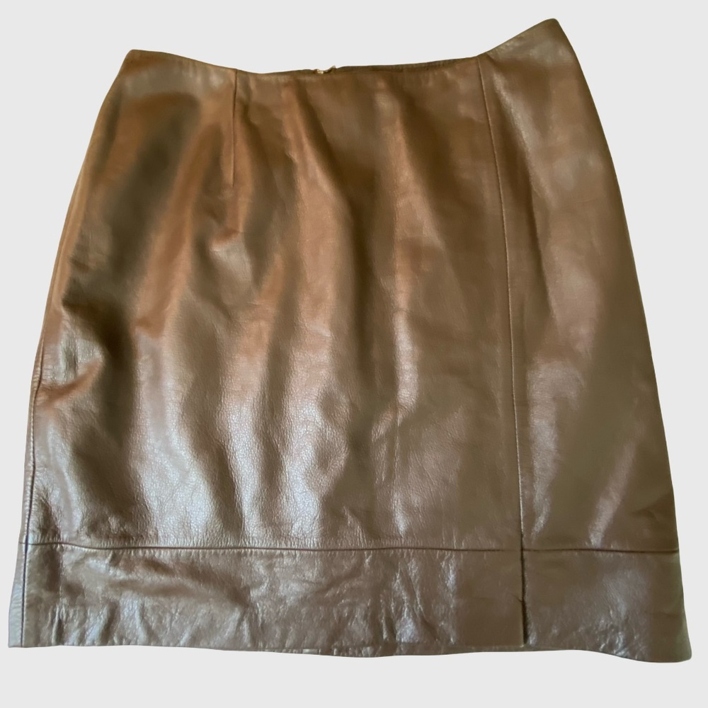 Mix-It Womens Brown Soft Leather Western Casual Skirt- Sz-4